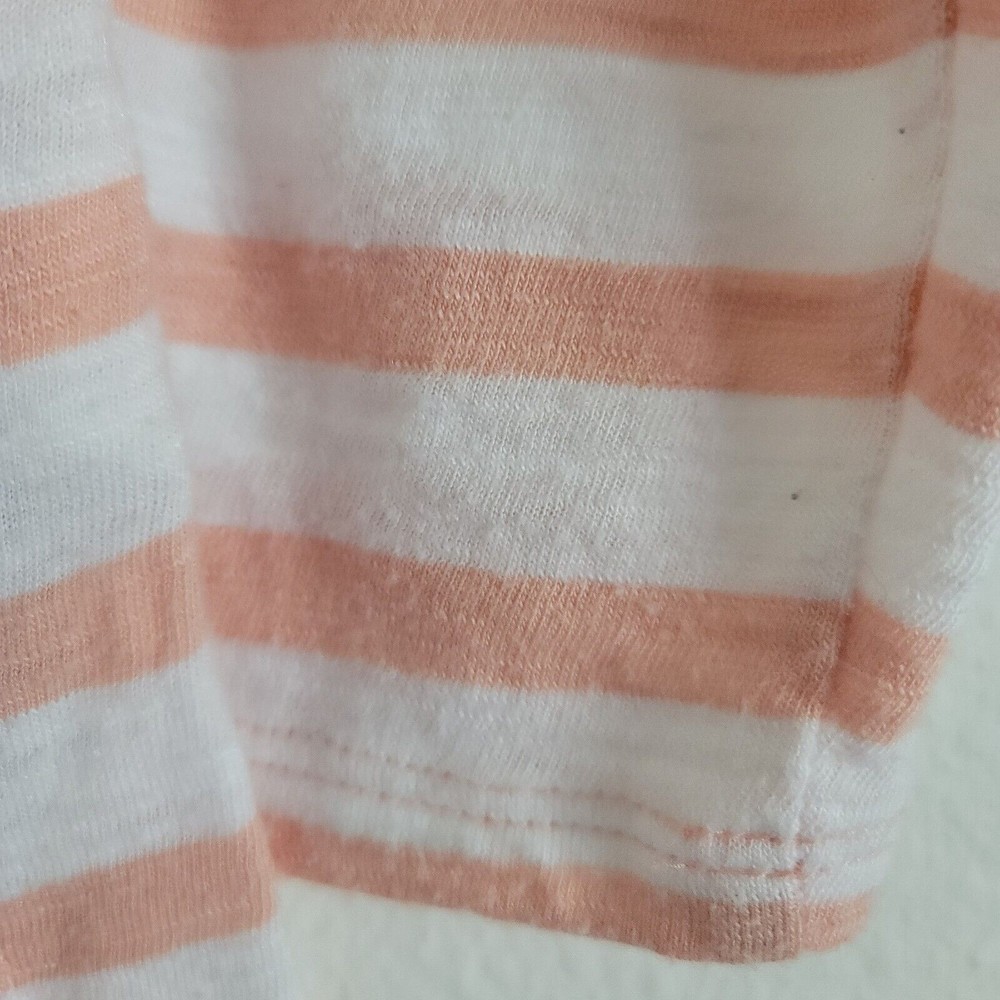 Chicos Womens 3/4 Sleeve Beaded Stripe Nautical Top Sz L Pink Tie Neck Casual - Picture 10 of 13